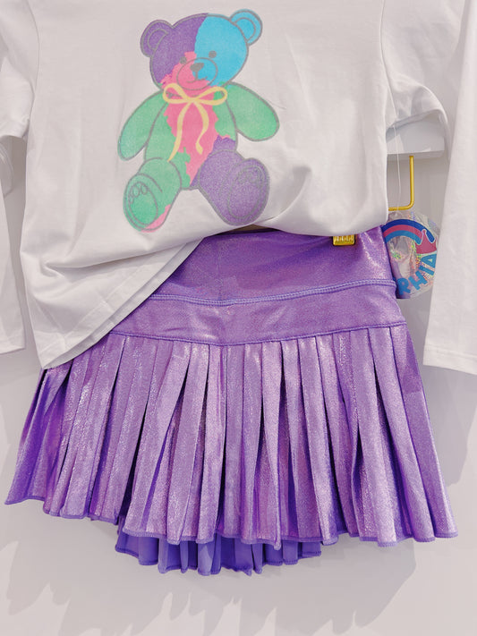 Azarhia Lavender Shimmer Mini Pleated Skort