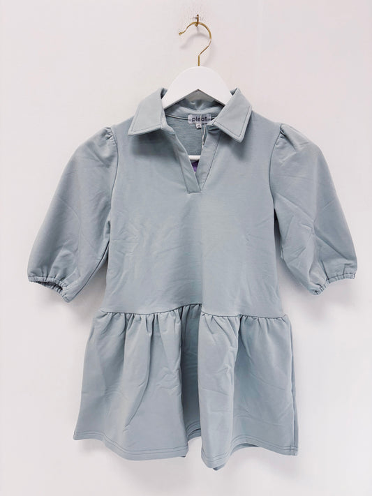 Pleat Robins Egg Sibley Sweatshirt Dress