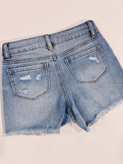 Tractr Medium Indigo Distressed Short