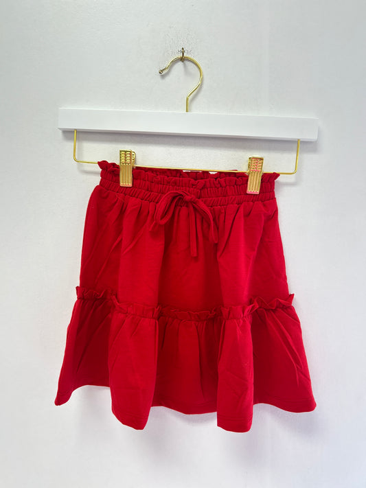 Hayden Red Knit Tiered Skirt