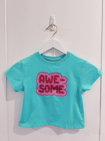 Seafoam Awesome Glitter Boxy Tee