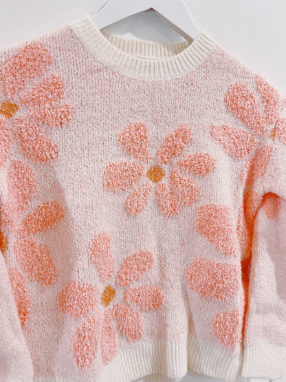 Love Daisy Pink Fuzzy Daisy Sweater