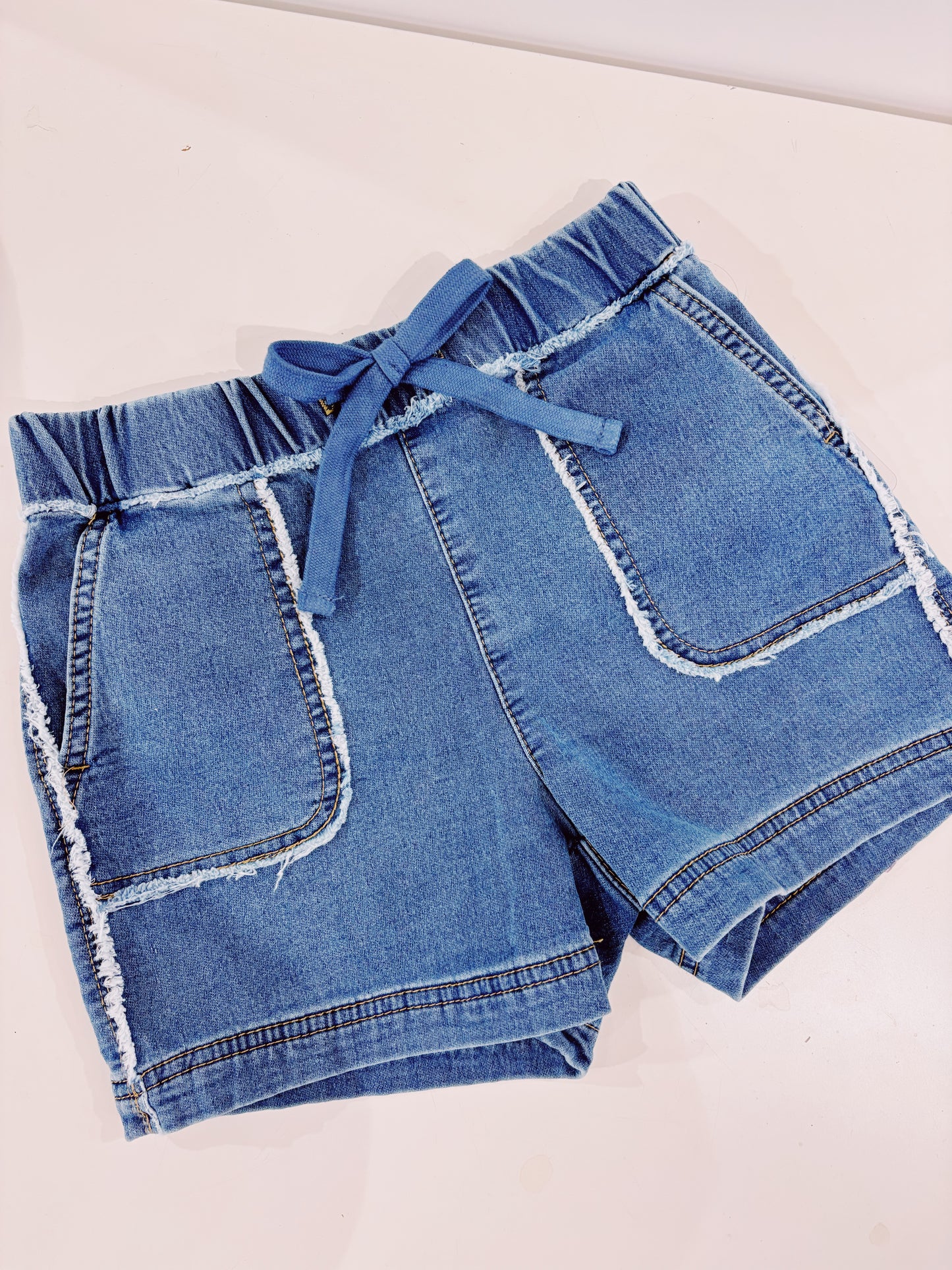 Indigo Soft Stretch Denim Shorts