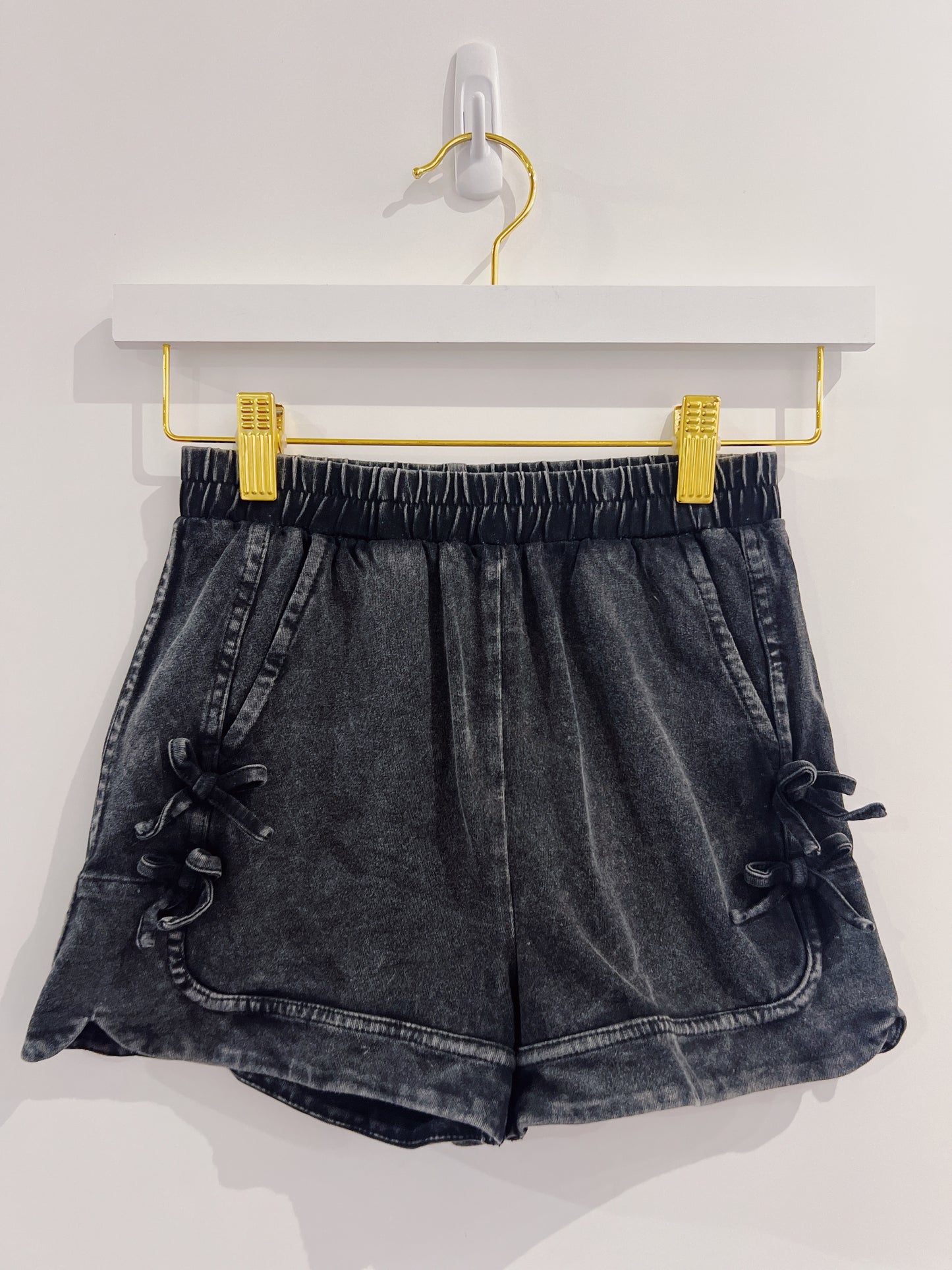 Hayden Black Washed Knit Shorts