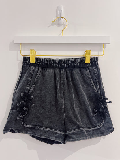 Hayden Black Washed Knit Shorts