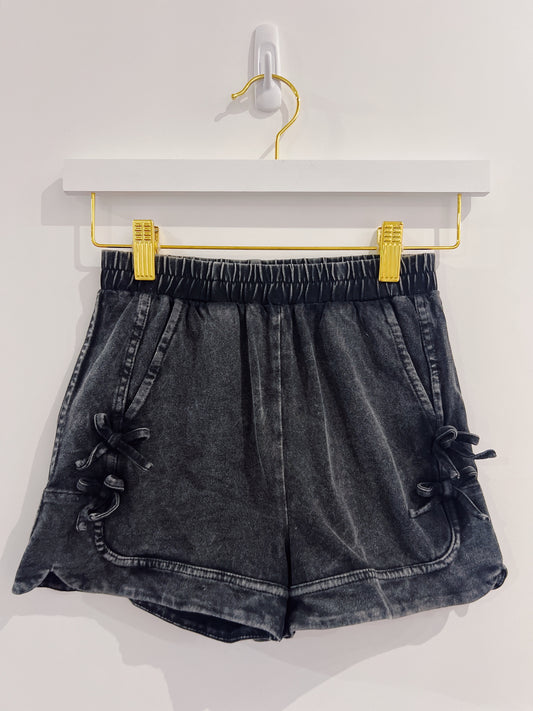 Hayden Black Washed Knit Shorts