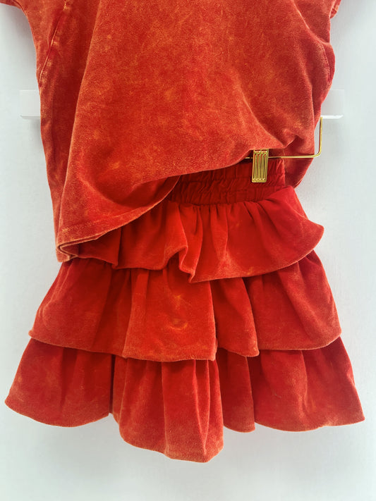 Erge Red Vintage Washed Skort