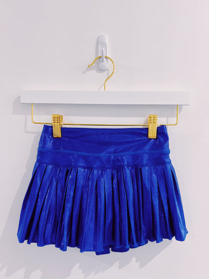 Royal Blue Shimmer Mini Pleated Skort