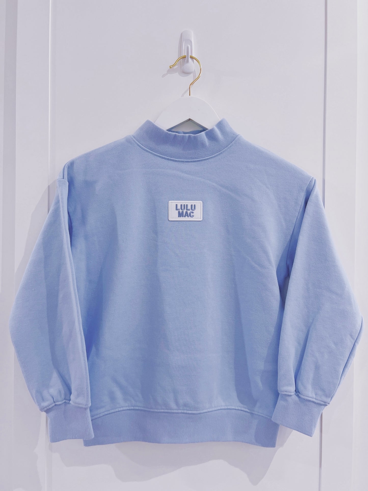 LuLu Mac Kid Terry Cloth Top- Light Blue