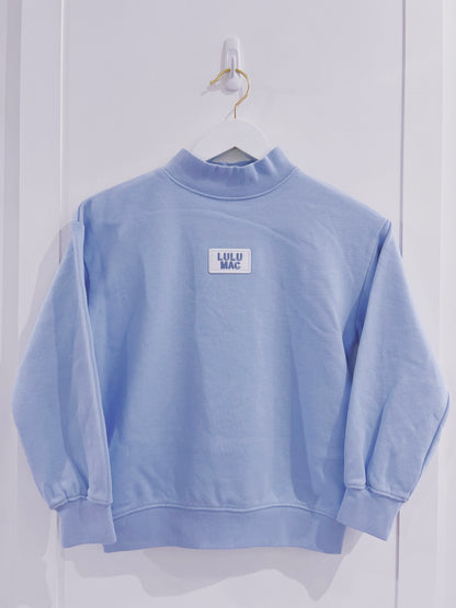 LuLu Mac Kid Terry Cloth Top- Light Blue