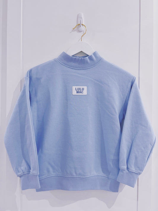 LuLu Mac Kid Terry Cloth Top- Light Blue