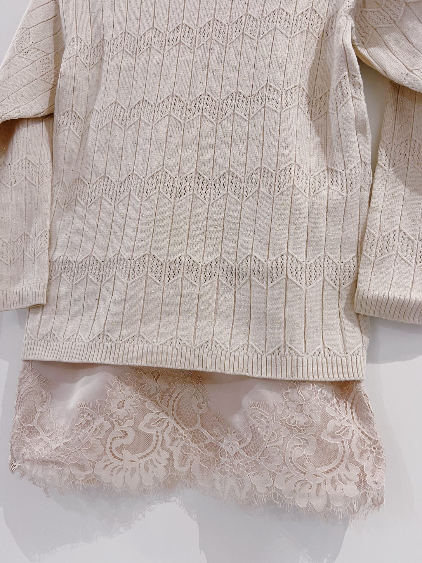 Mayoral Cream Lace-Knit Dress
