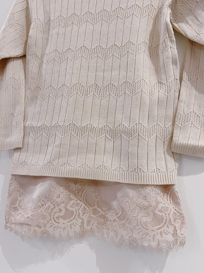 Mayoral Cream Lace-Knit Dress