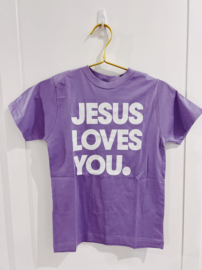 Lavender Jesus Loves You Graphic Tee