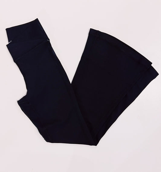 Black Flared Leg Crossover Pant