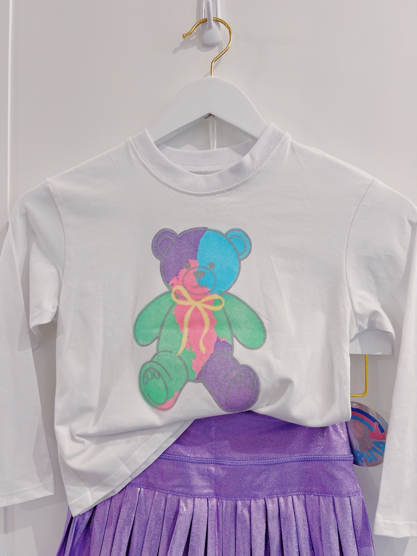 Azarhia Glitter Bear L/S Boxy Tee