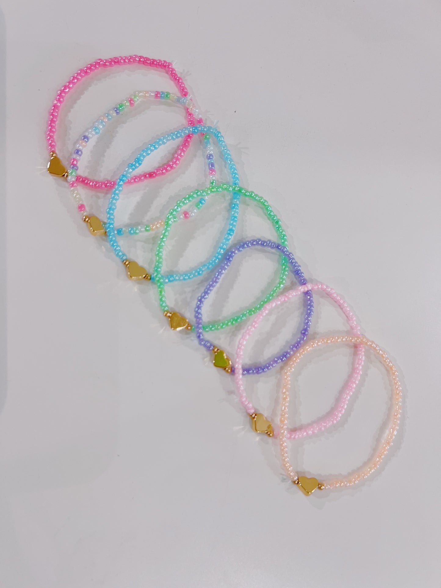 Pastel Heart Bracelet Stack