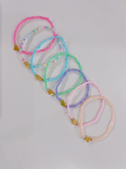 Pastel Heart Bracelet Stack