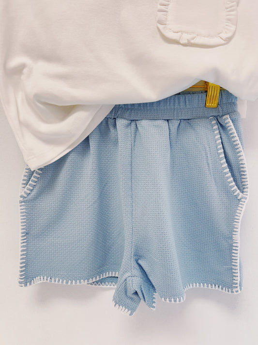 Hayden Blue Knit Shorts