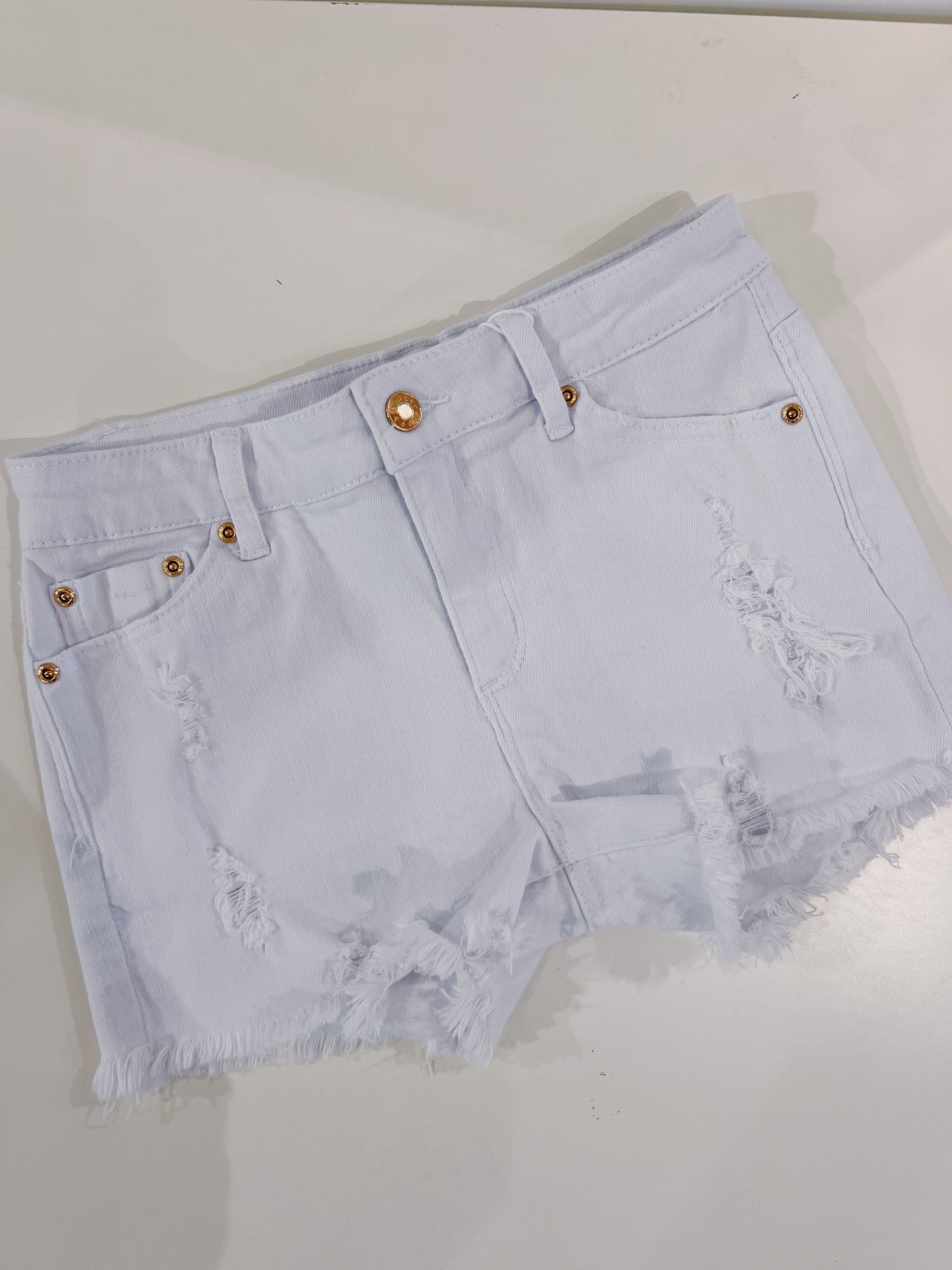 White Denim Shorts