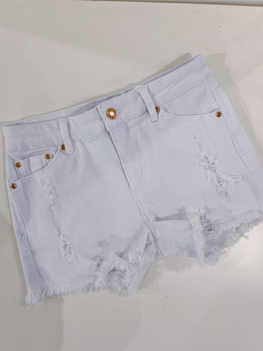 White Denim Shorts