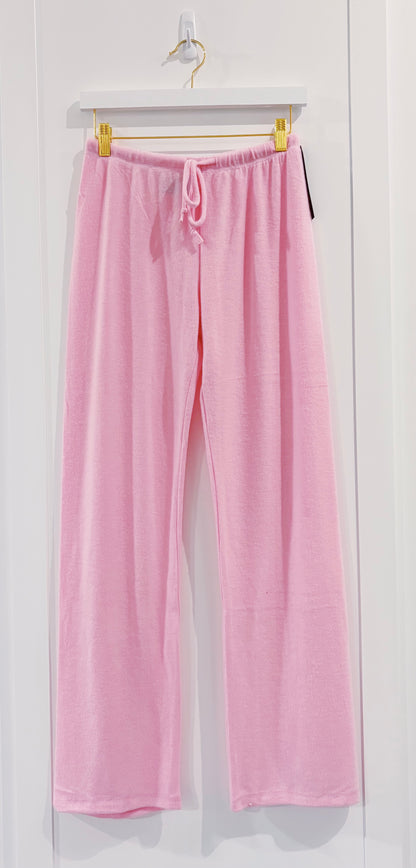 Suzette Youth Pink Cloud Wide Leg Raw Edge Pant