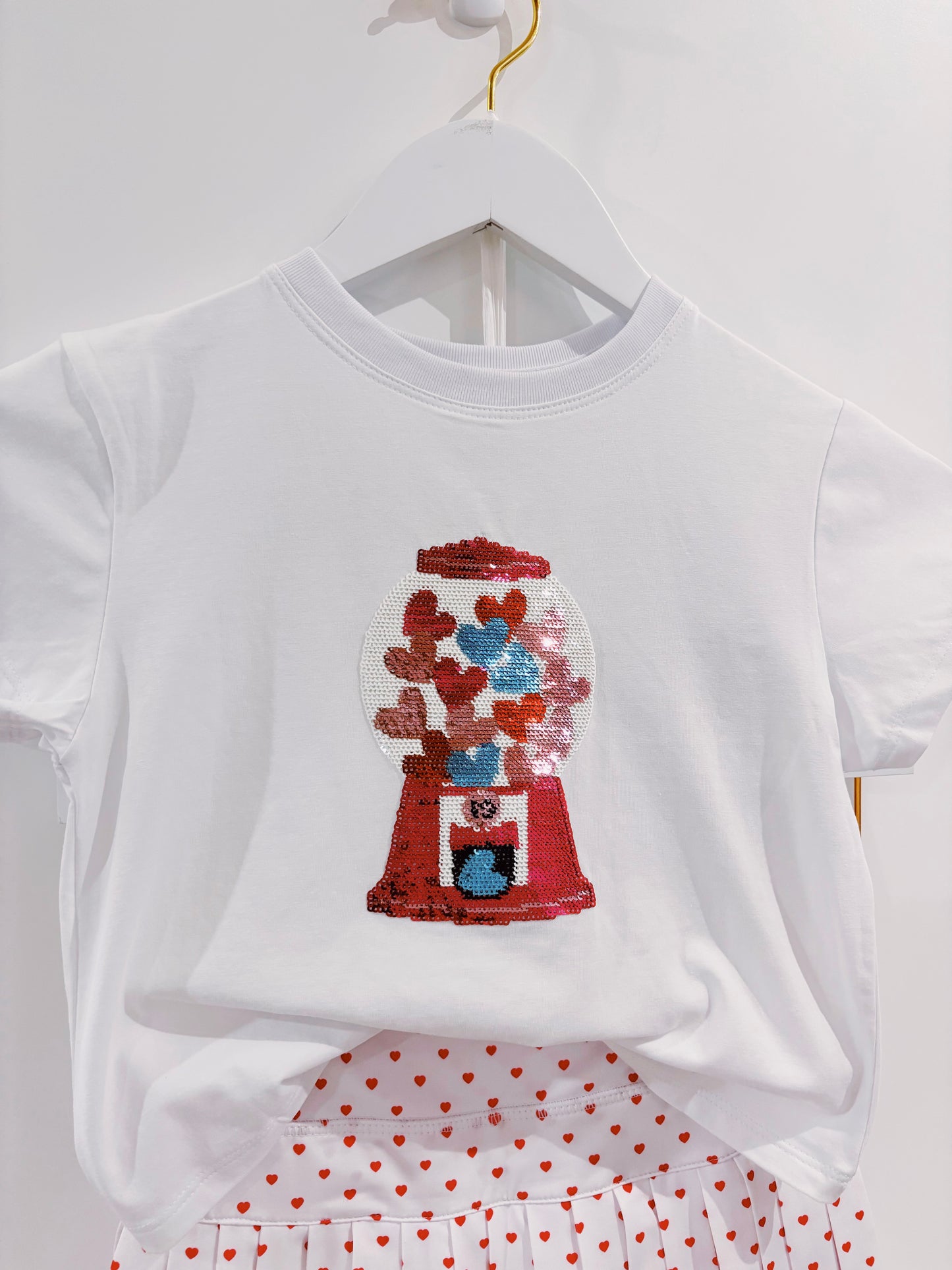 Azarhia Sequin Gumball Hearts Boxy Tee