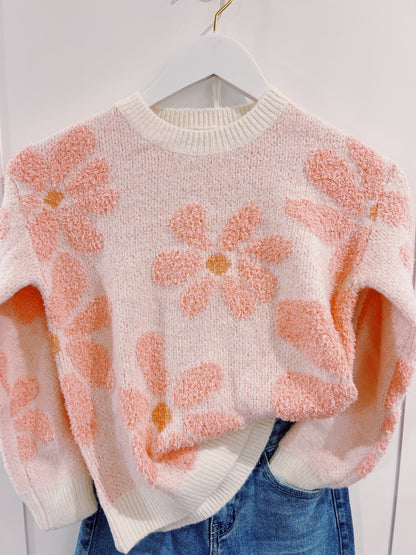 Love Daisy Pink Fuzzy Daisy Sweater