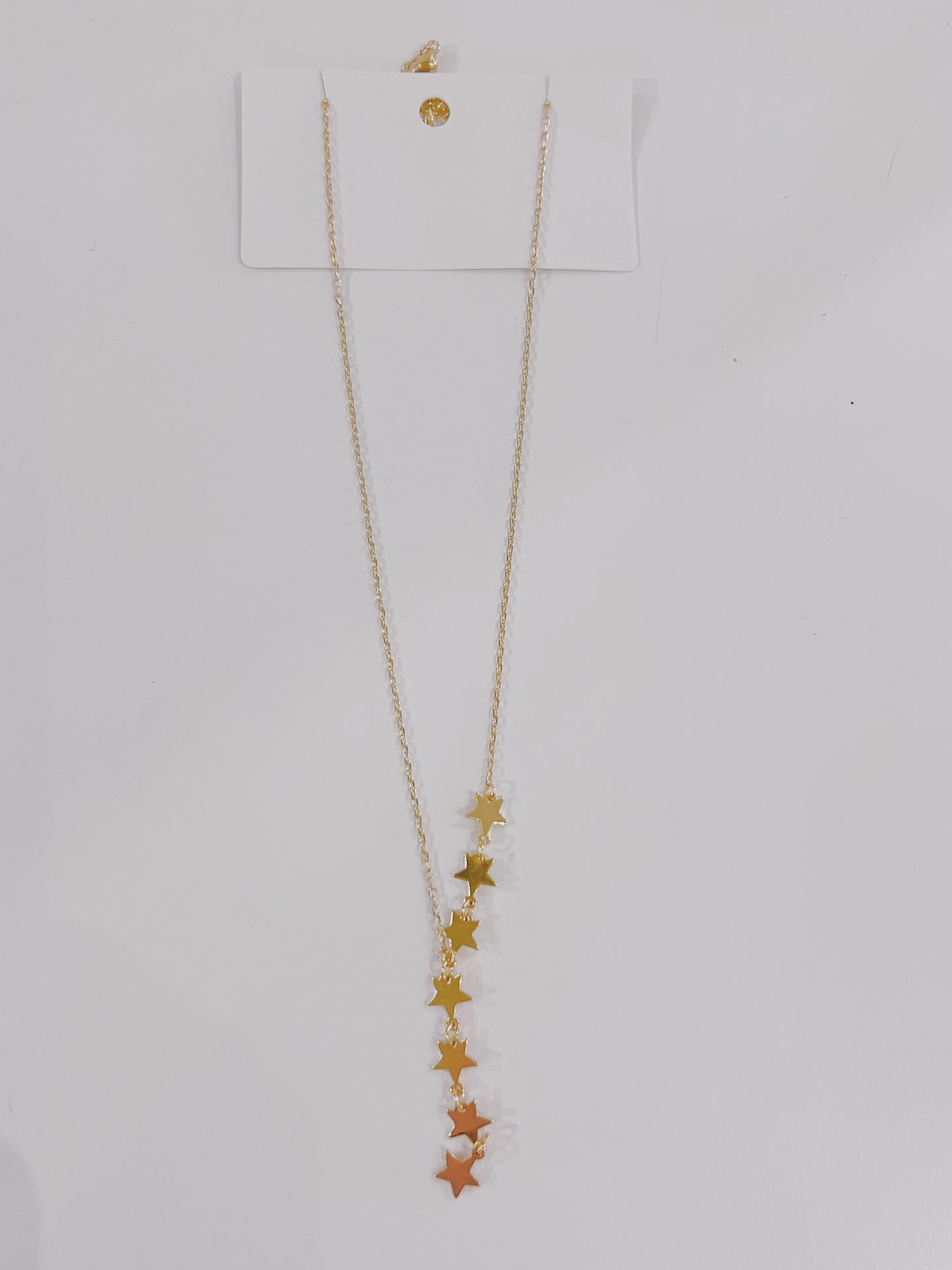 Gold Star Drop Necklace