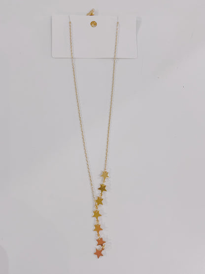 Gold Star Drop Necklace