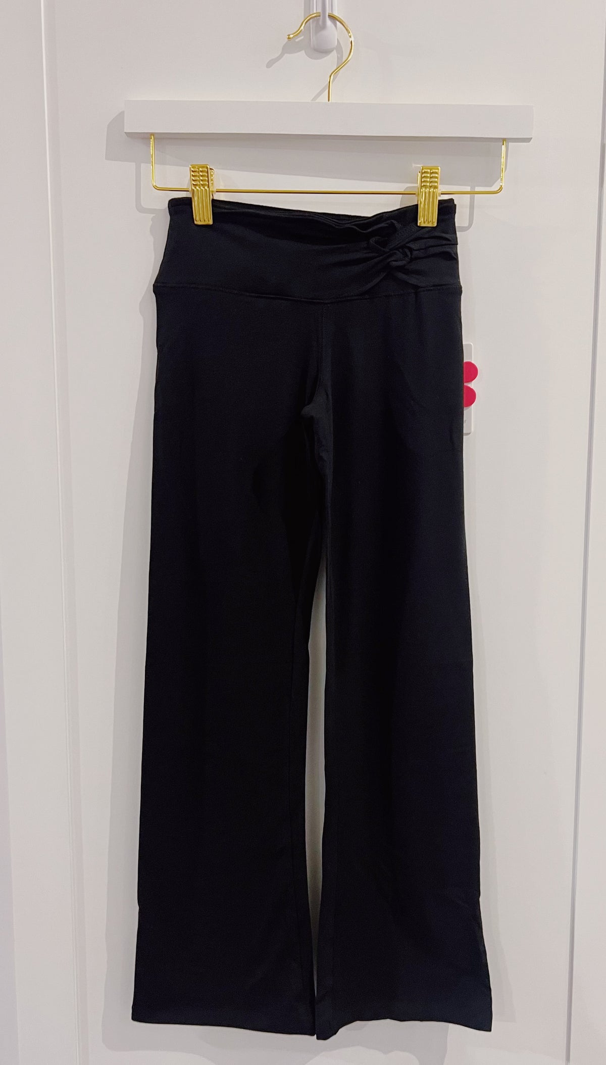 Paper Flower Black Twist Front Flare Pants