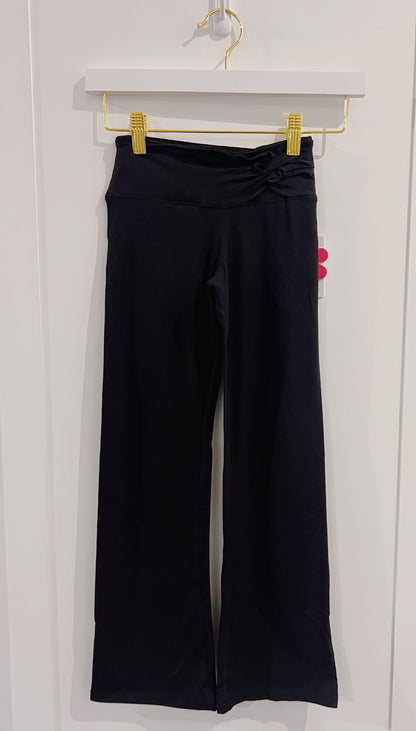 Paper Flower Black Twist Front Flare Pants