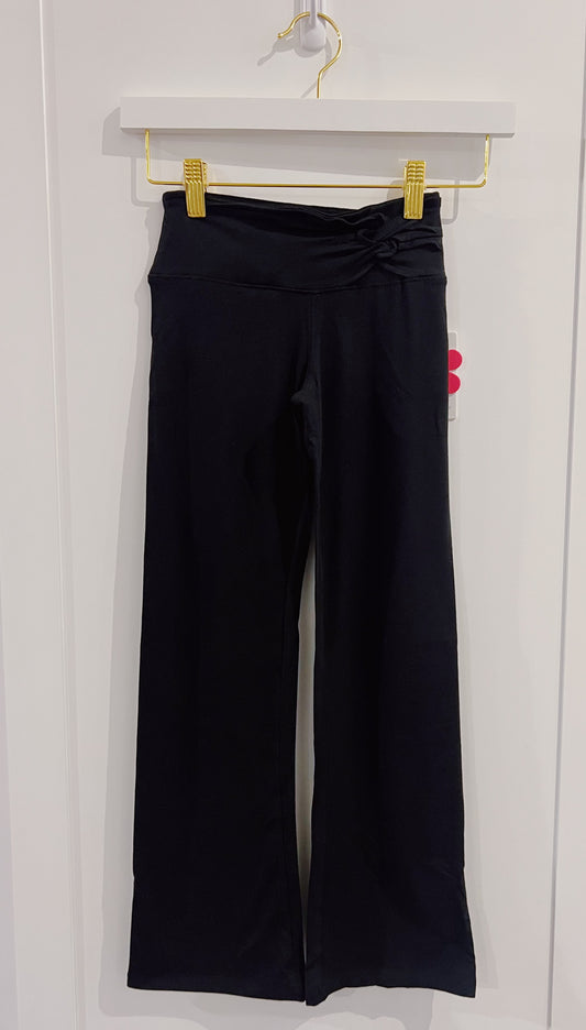 Paper Flower Black Twist Front Flare Pants