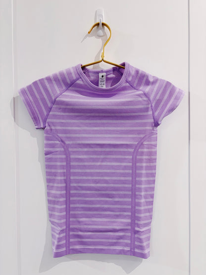 Pastel Lilac Stripe Seamless S/S Top