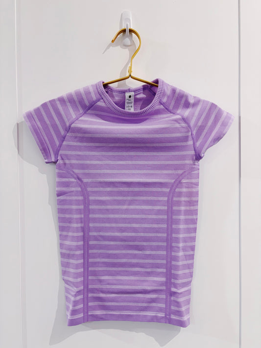 Pastel Lilac Stripe Seamless S/S Top