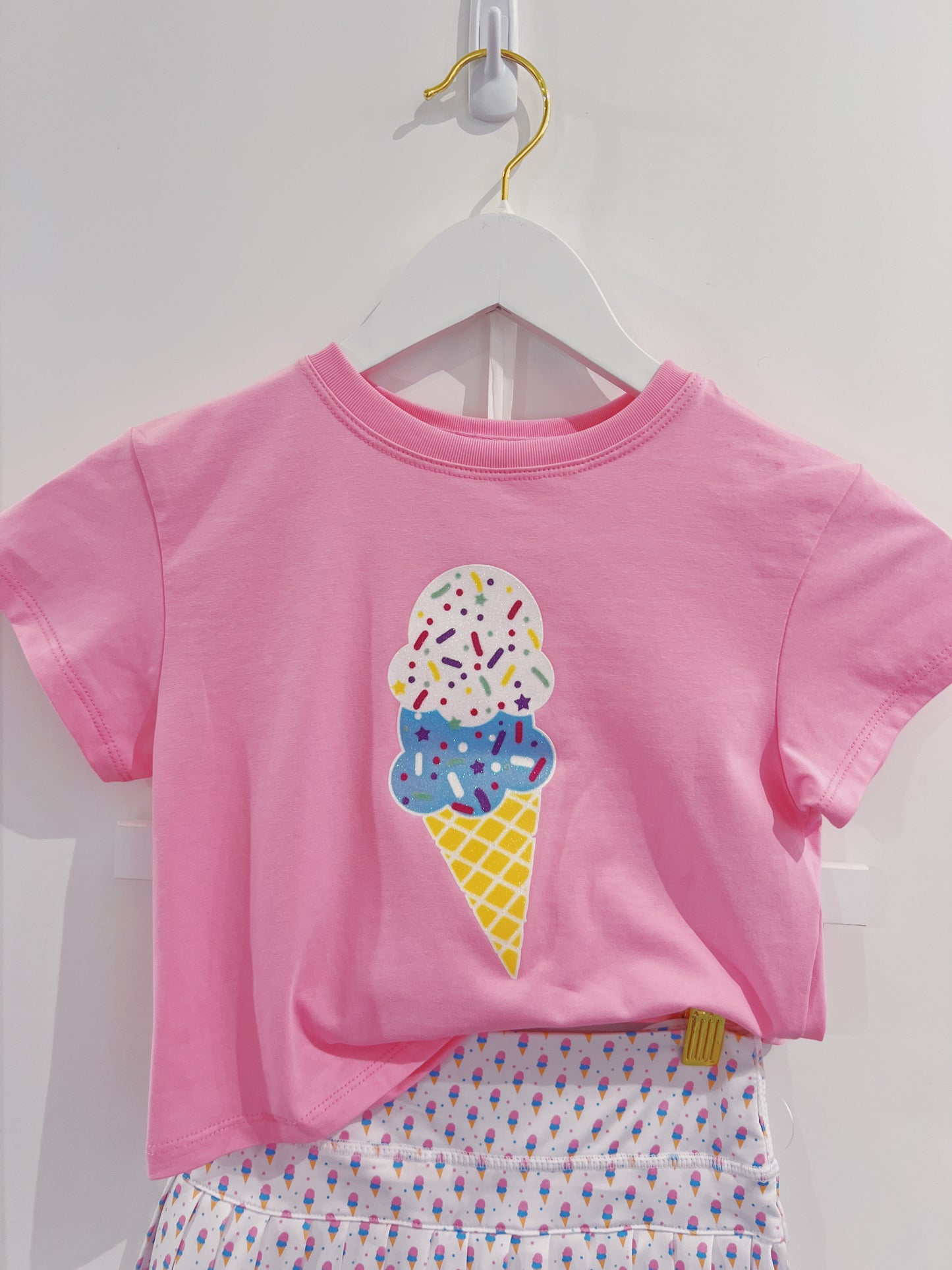 Pink Glitter Ice Cream Boxy Tee