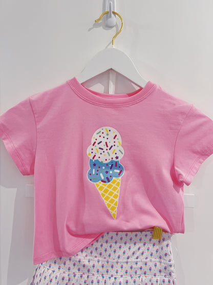 Pink Glitter Ice Cream Boxy Tee