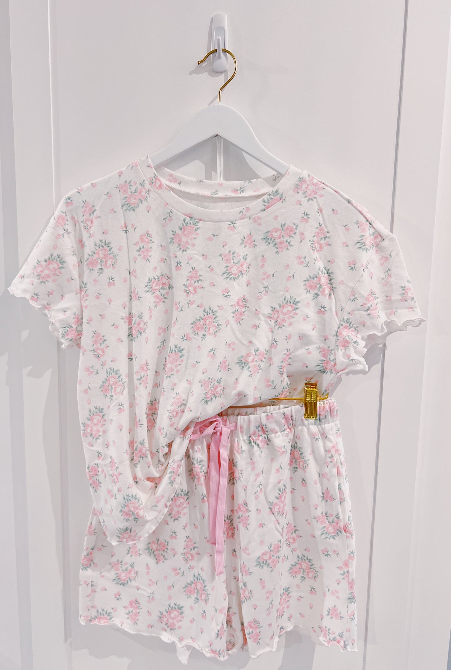 Juniors Floral Lettuce Trim Lounge Set