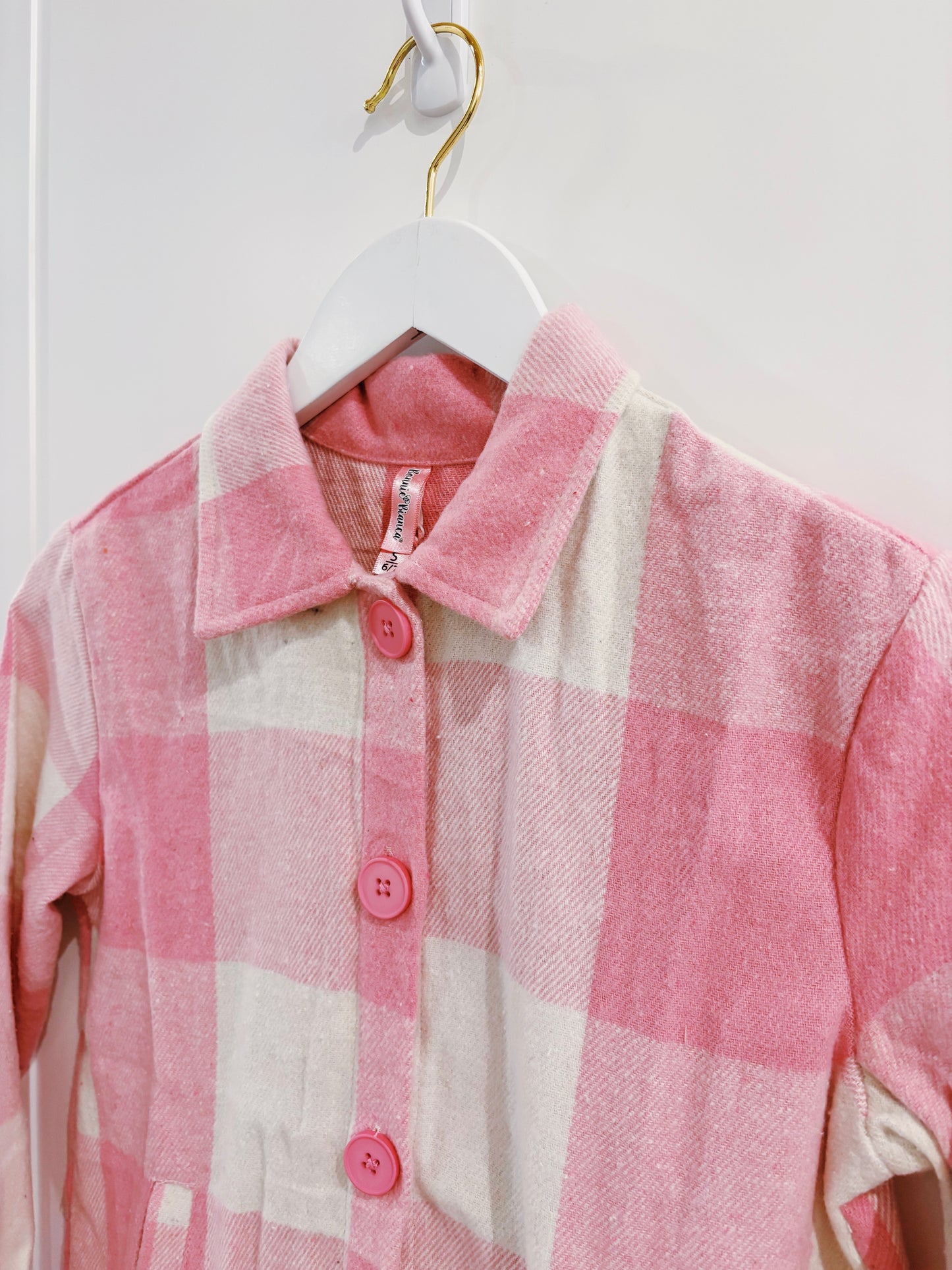 Pink Check Flannel Shacket