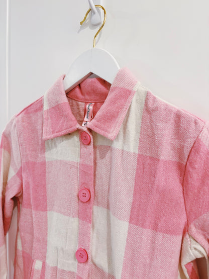 Pink Check Flannel Shacket