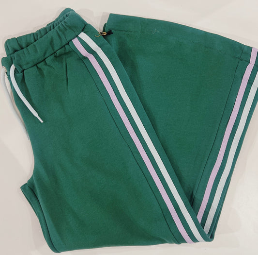 Sweet Soul Green Wide Leg Side Stripe Pants