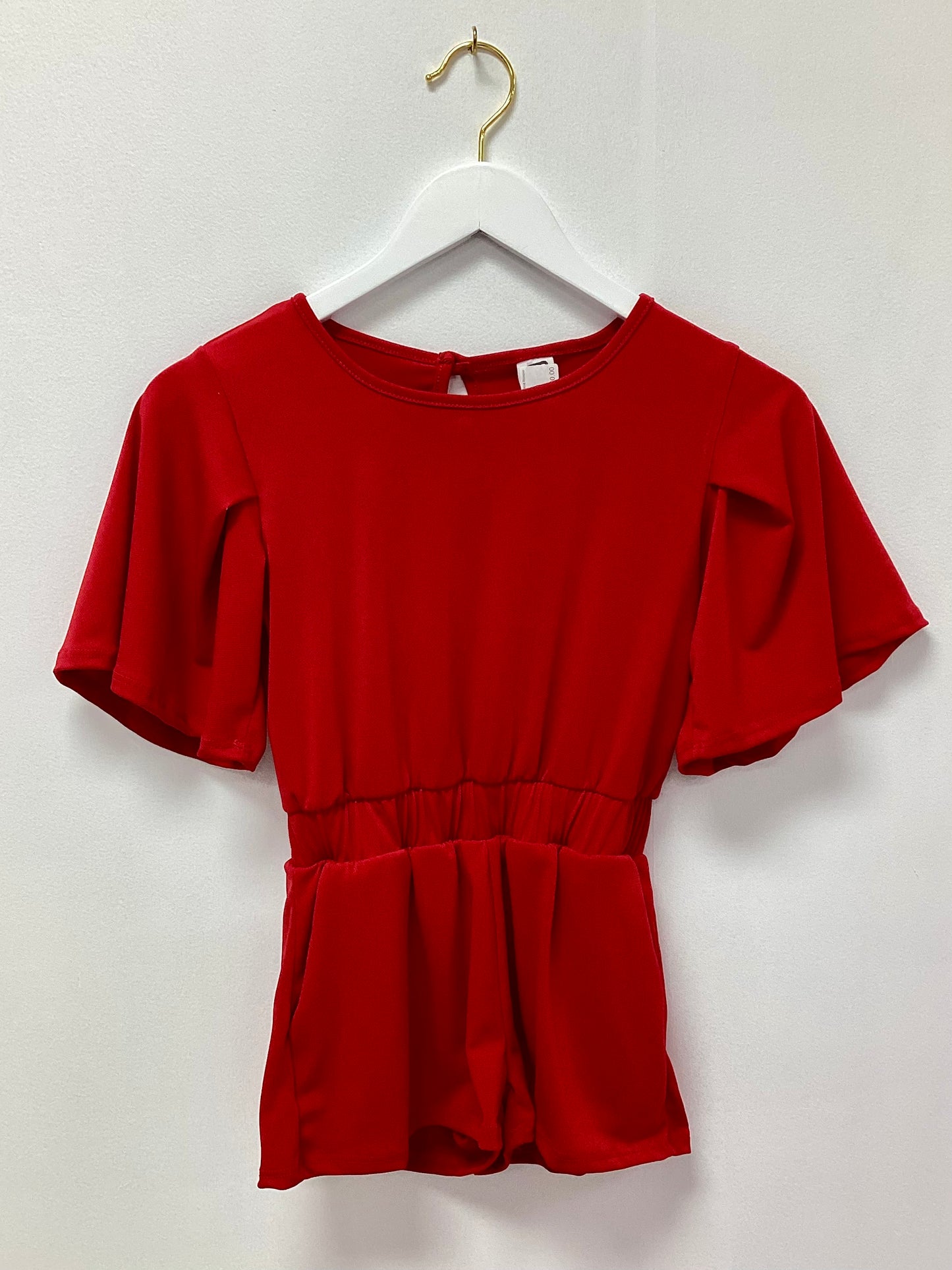 Erge Red Montreal Knit Romper
