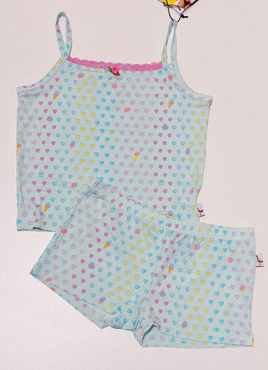 Aqua Heart Cami Jersey PJ Set