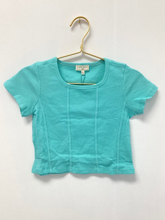 Hayden Teal Ribbed Tee