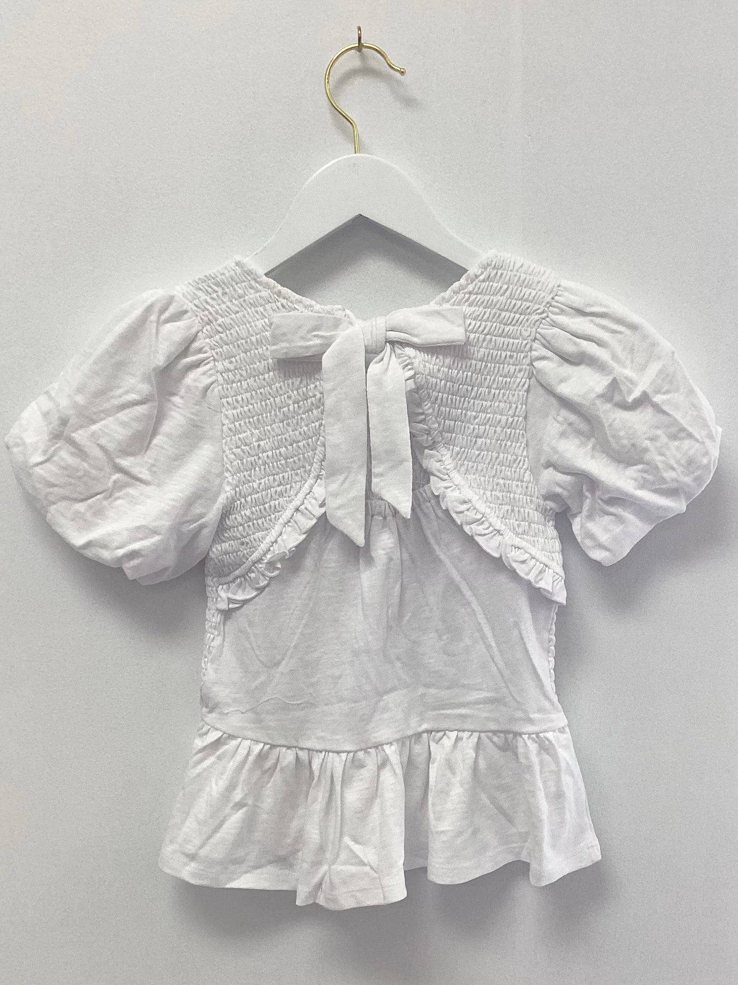 Habitual Girl White Smocked Tie Back Top