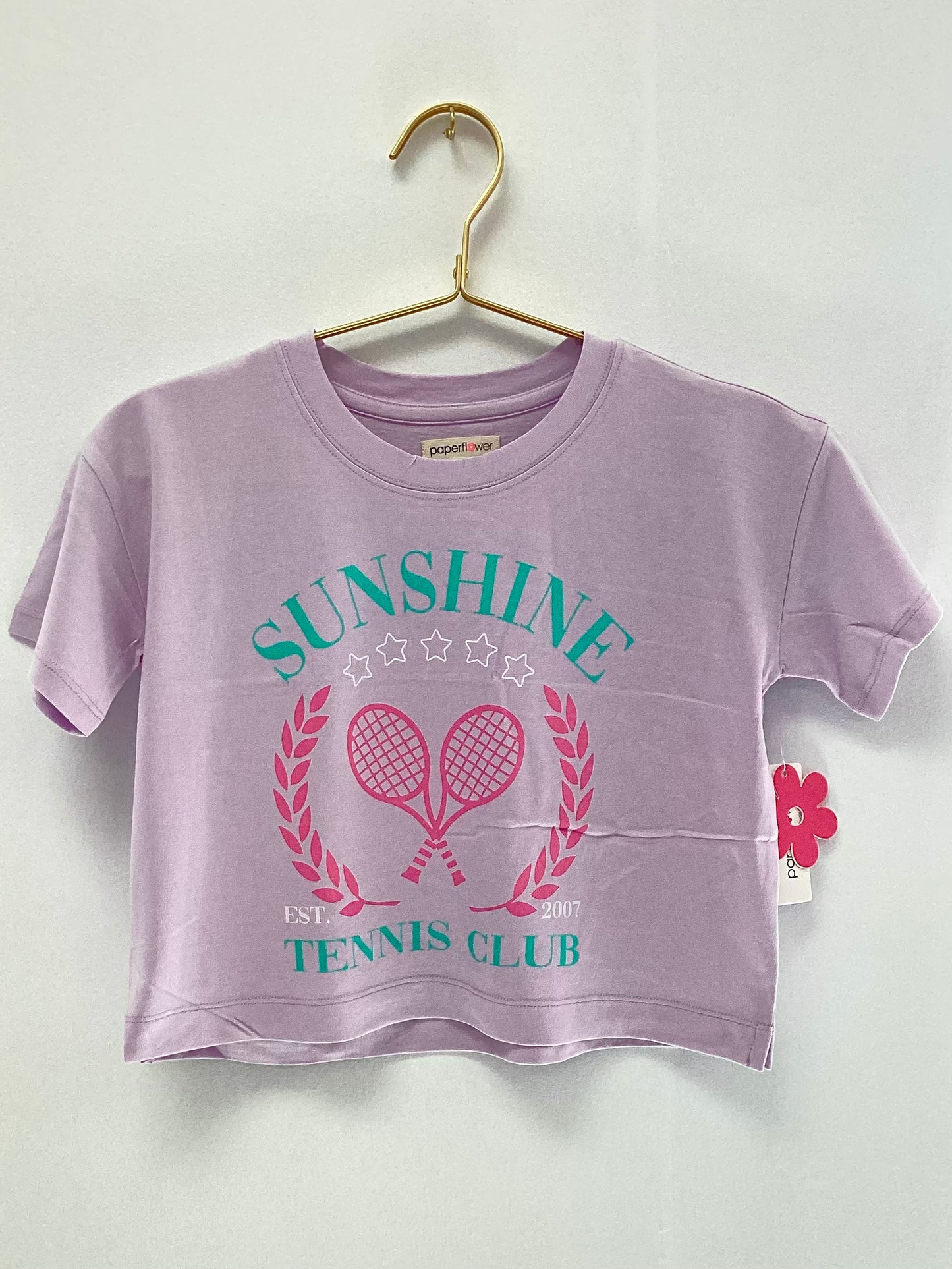 Paper Flower Lavender Fog Sunshine Tennis Graphic Tee