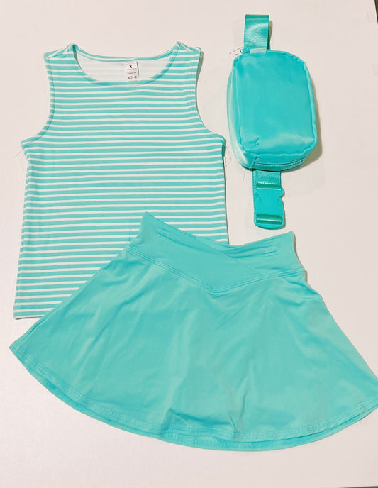 Ocean Splash Stripe Crossover Skort Set