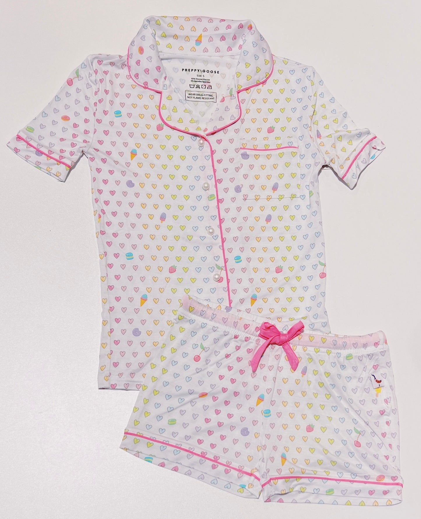 Multi Heart Jersey PJ Set