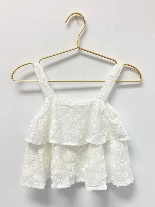 Hayden White Tiered Cropped Tank