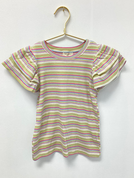 Hayden Green Multi Stripe Tee